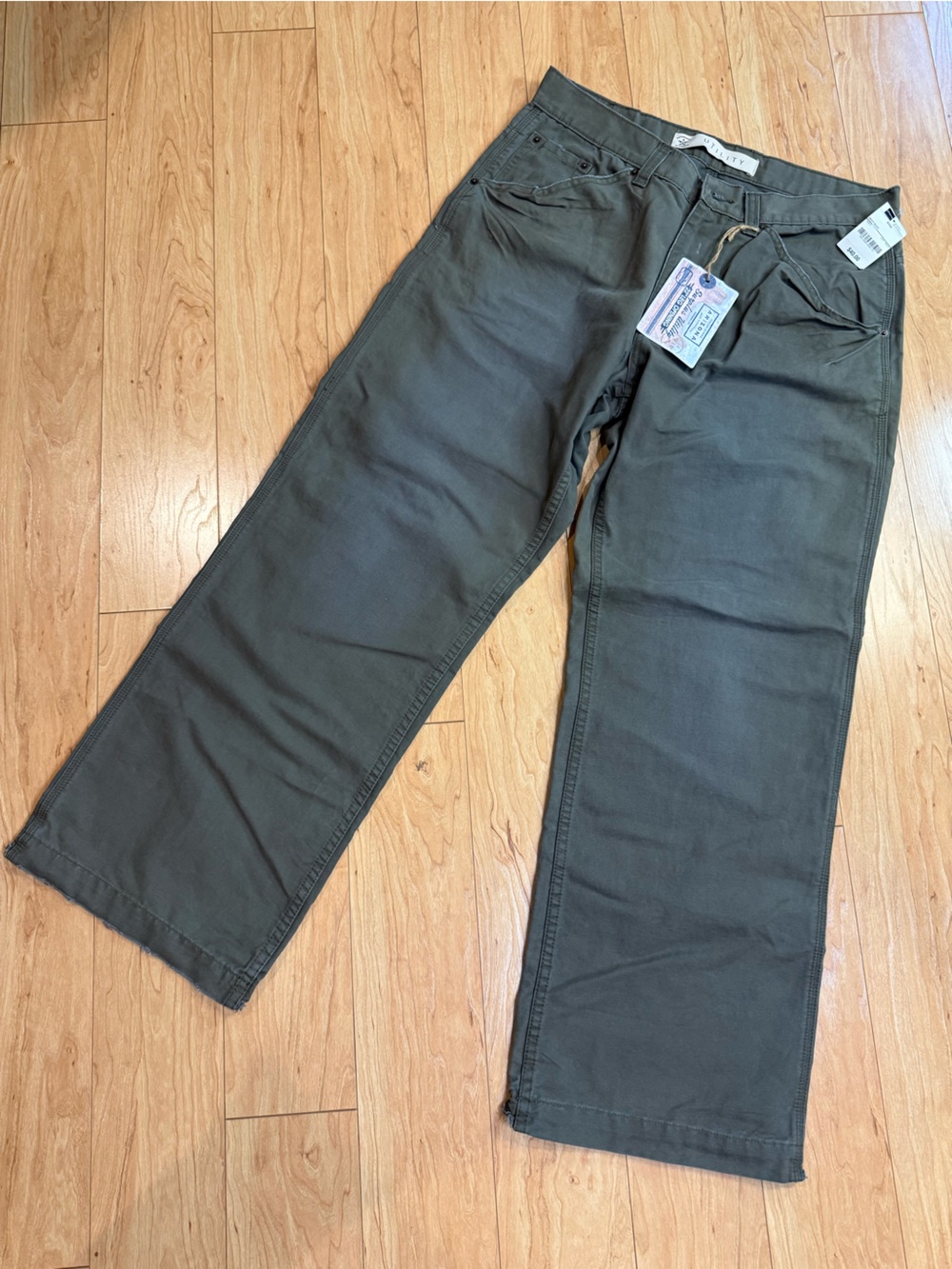 Arizona Jean Company Men’s 36x32 Utility Pants Olive Green 100% Cotton NWT